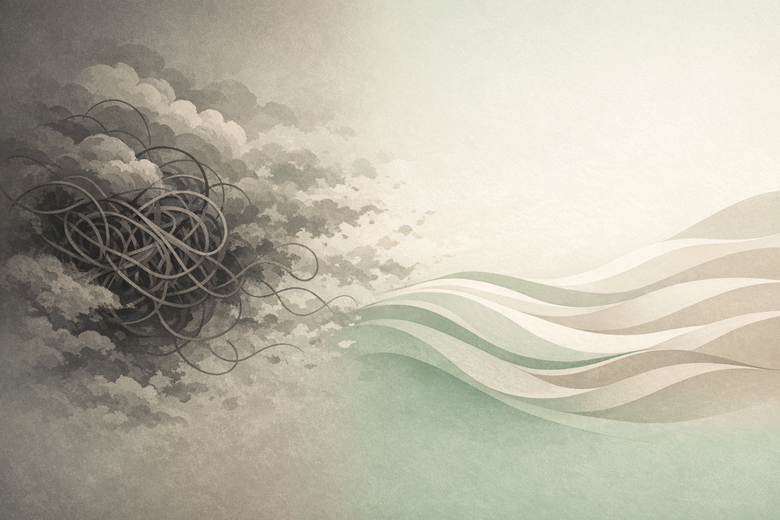 Transformation von Chaos zu Ruhe - Visualisierung von Stressabbau durch Kinesiologie